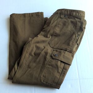 Women's DuluthFlex Curvesetter WaistBand Cargo Olive Green Pants 8 x 29